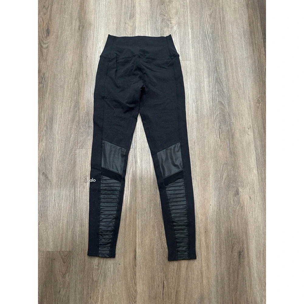 Alo Yoga Womens Size XS‎ Moto Leggings High Waist Black